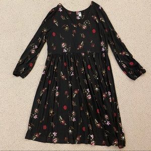Fit and Flare Black Floral Dress